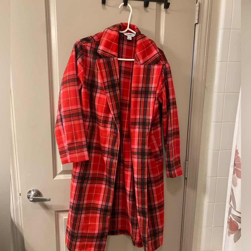 Old Navy red plaid coat